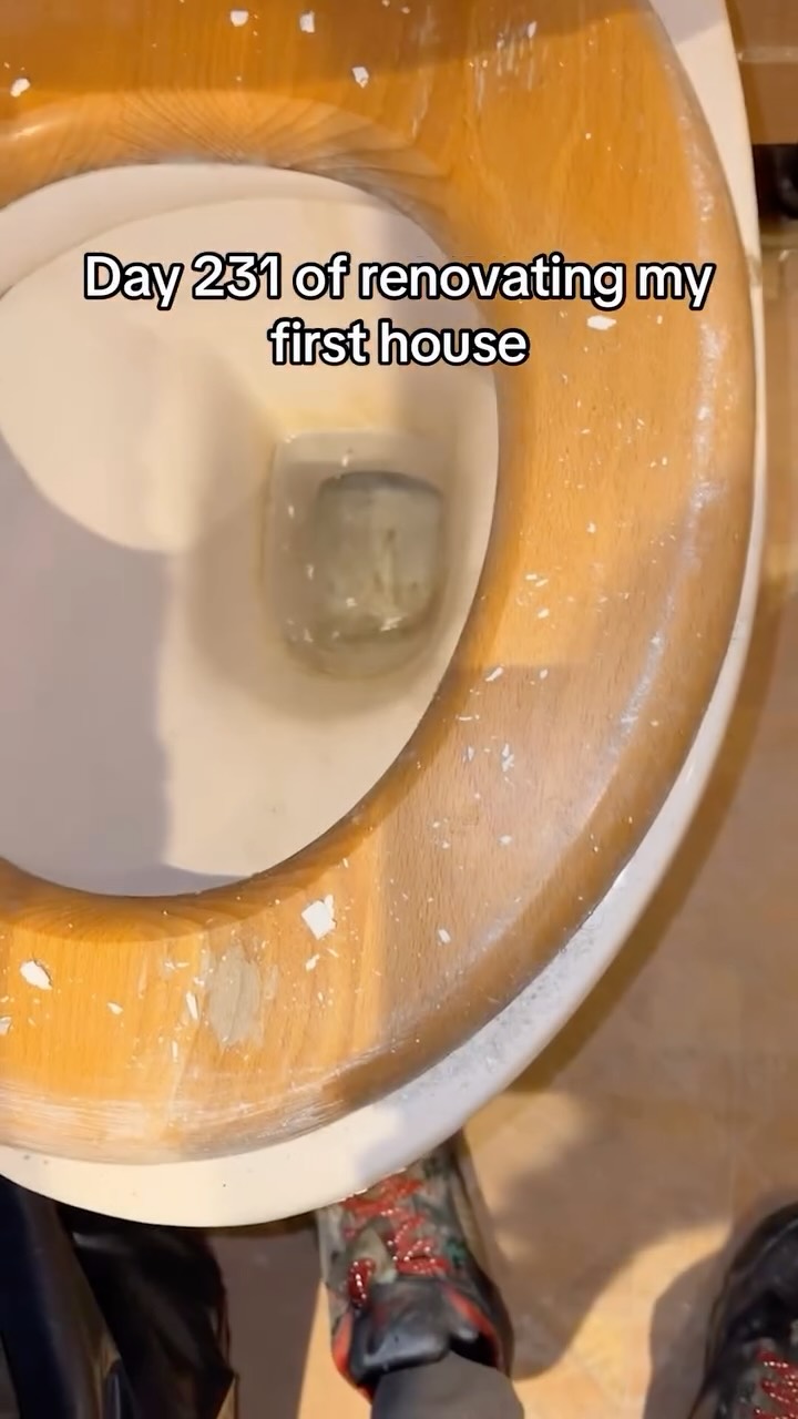 Instagram post by @benje.gs for Screwfix. Caption reads: Day 231 of renovating my first house....