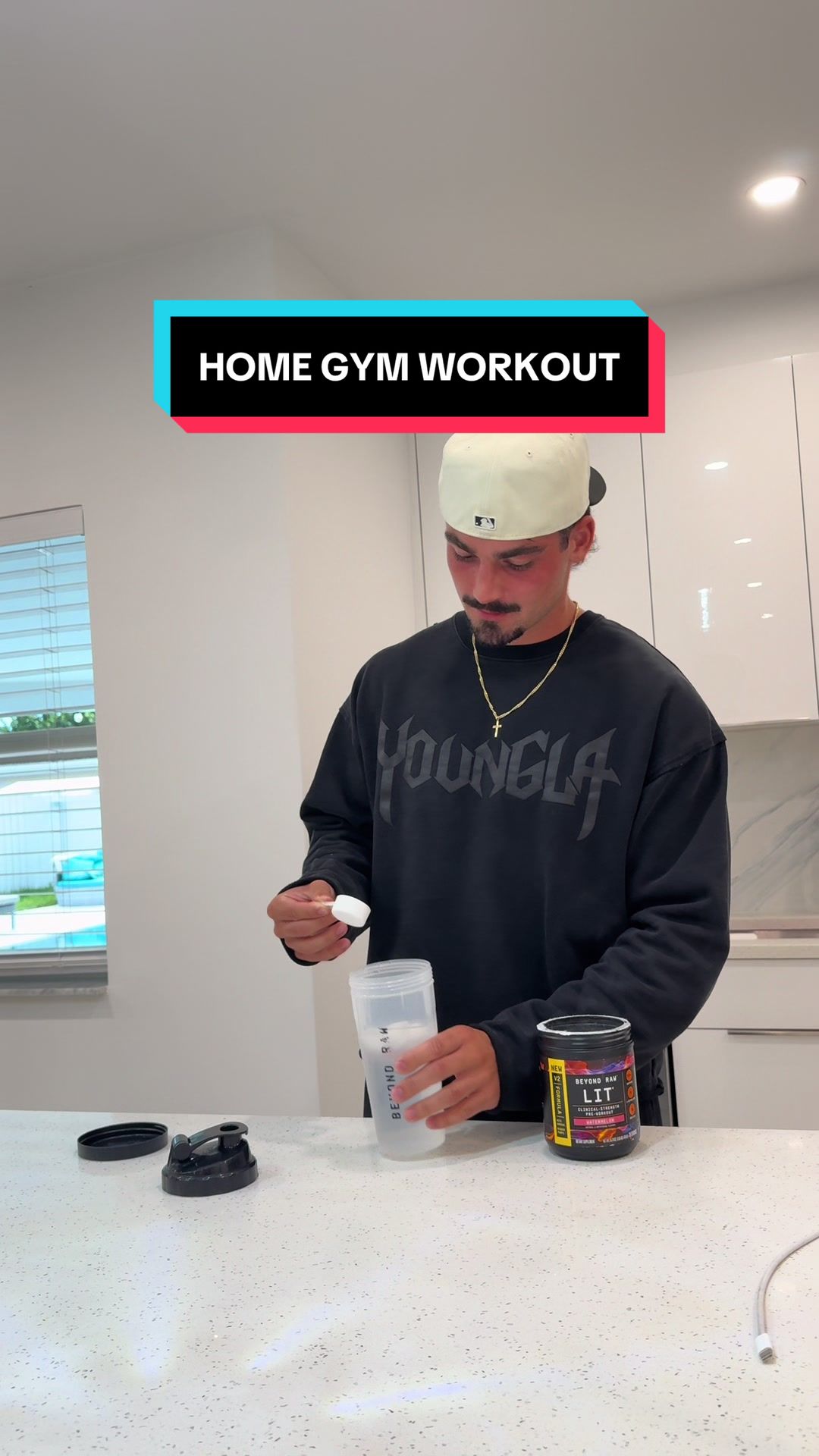 TikTok post by @lcopperwheat for GNC. Caption reads: Locked in with the best 🔒 @GNC Live Well @Beyond....