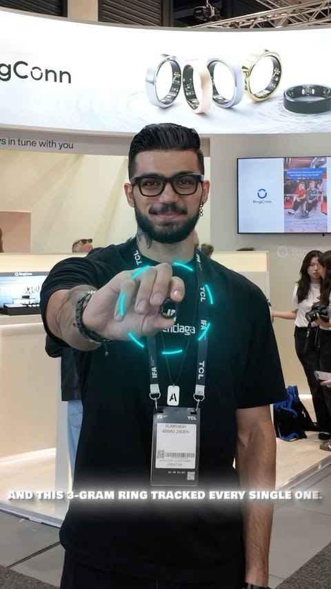 Instagram post by @uniiverse_tech for RingConn. Caption reads: RingConn Gen 3 at IFA 2026🔥 . I discovered the....