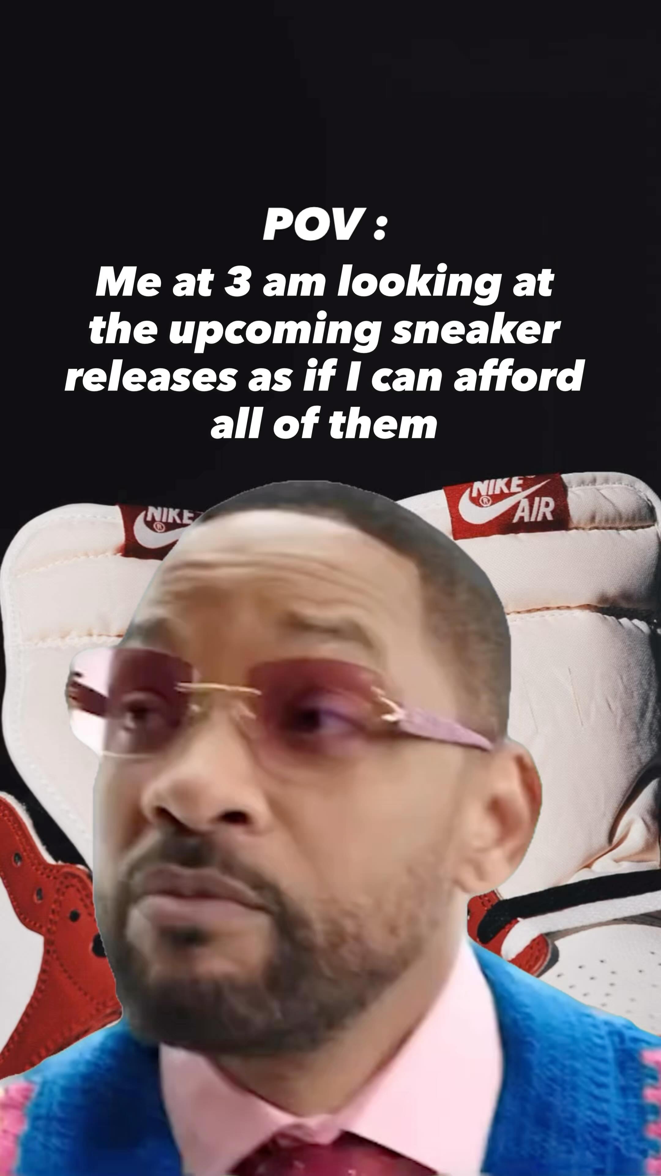 Instagram post by @baddestmonkey for Champs Sports. Caption reads: Me at 3 AM acting like I’m sponsored by Nike.”....