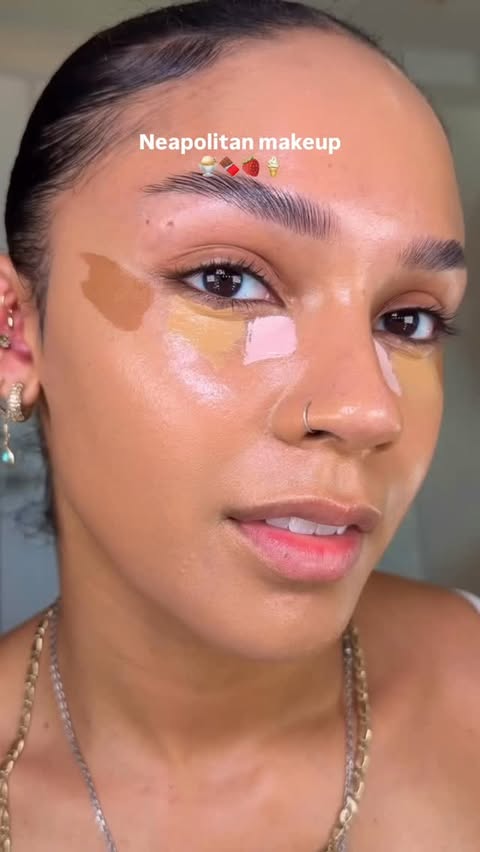 Instagram post by @palomahendersonn for Kosas. Caption reads: For the perfect under eye blend! 🥵🍦 #makeuphack....