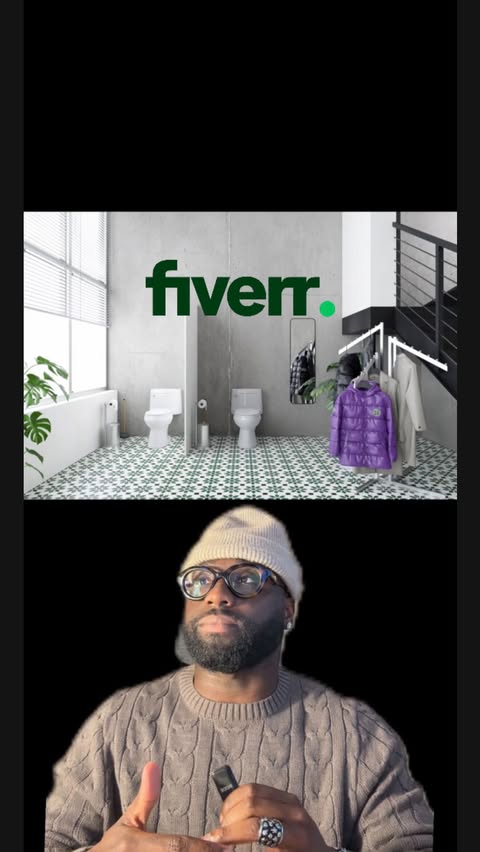 Instagram post by @yawkowbanks for Fiverr. Caption reads: Creating a set design for a art show with @fiverr....