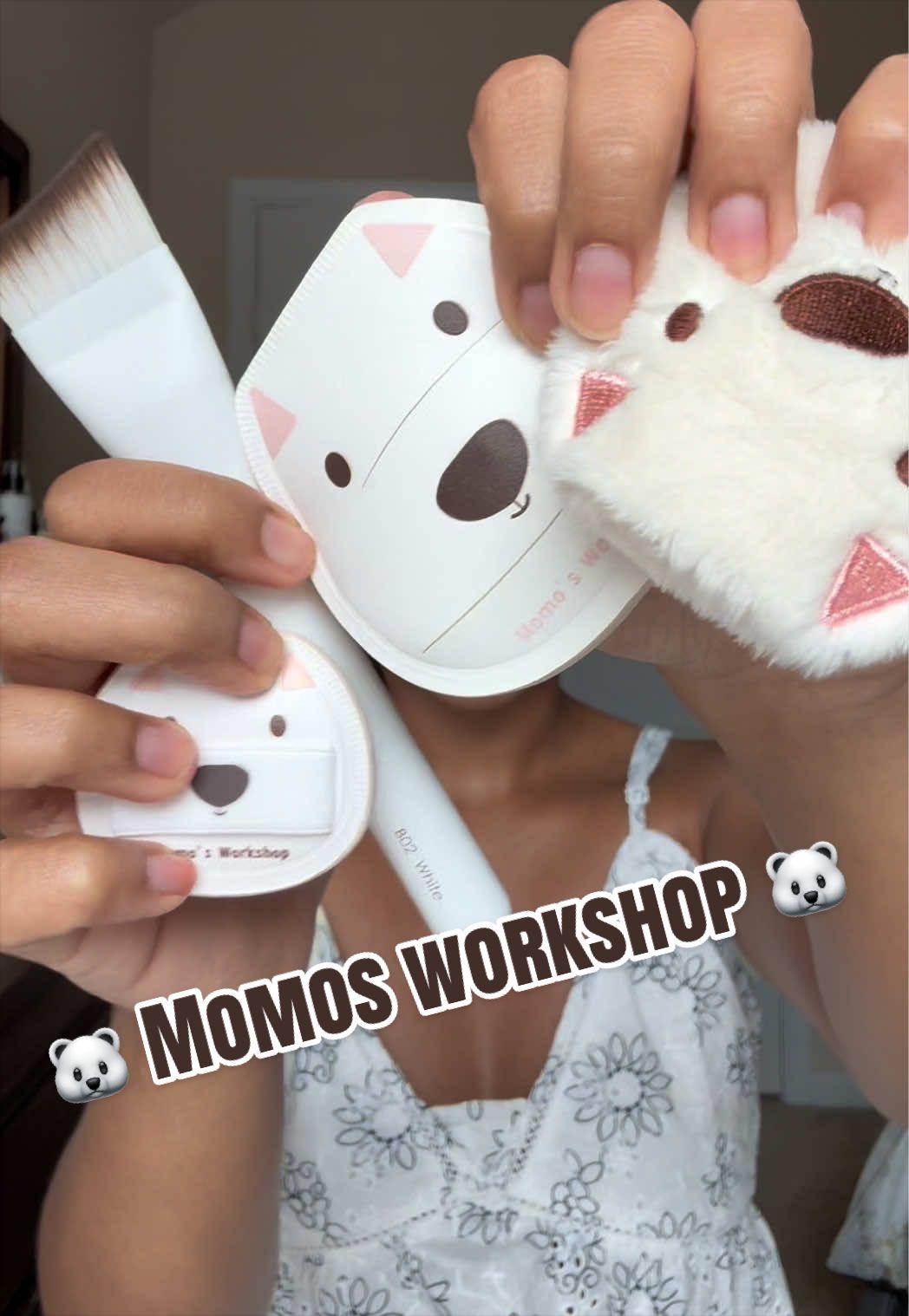 TikTok post by @introvertspammm for Momo’s Workshop. Caption reads: [...] liquid puffs #makeup #makeuphacks....