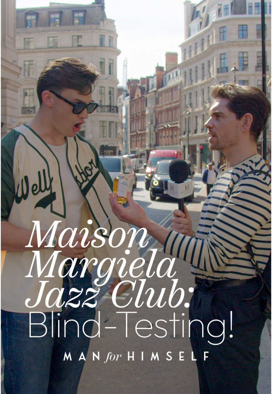 TikTok post by @manforhimself for Maison Margiela. Caption reads: Is Jazz Club really that good? I took Maison....