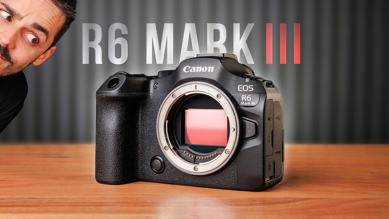 YouTube post by @AnthonyGugliotta for Musicbed. Caption reads: Canon R6 Mark III: The BEST value hybrid of 2025?.