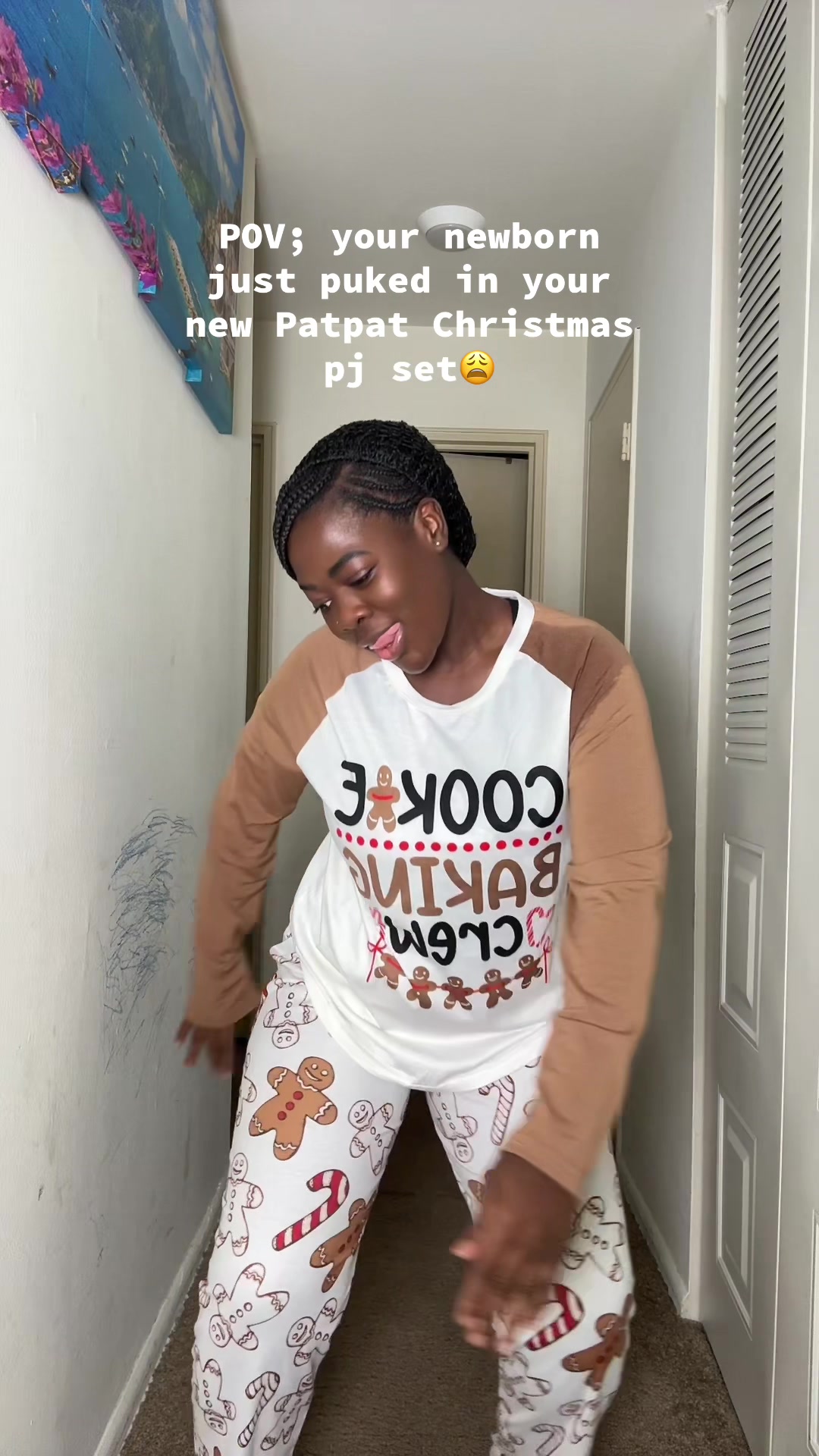 TikTok post by @asantewaaaaa for PatPat. Caption reads: @PatPat #patpatchristmaspajamas .