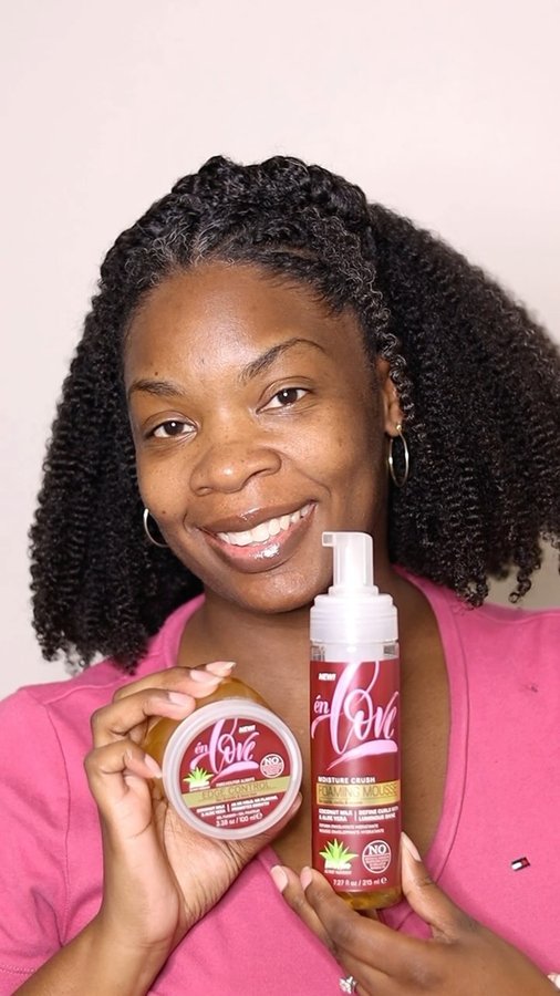 Instagram post by @crystalclearcurls for En Love Beauty. Caption reads: [...] I’m so glad to be partnering with....