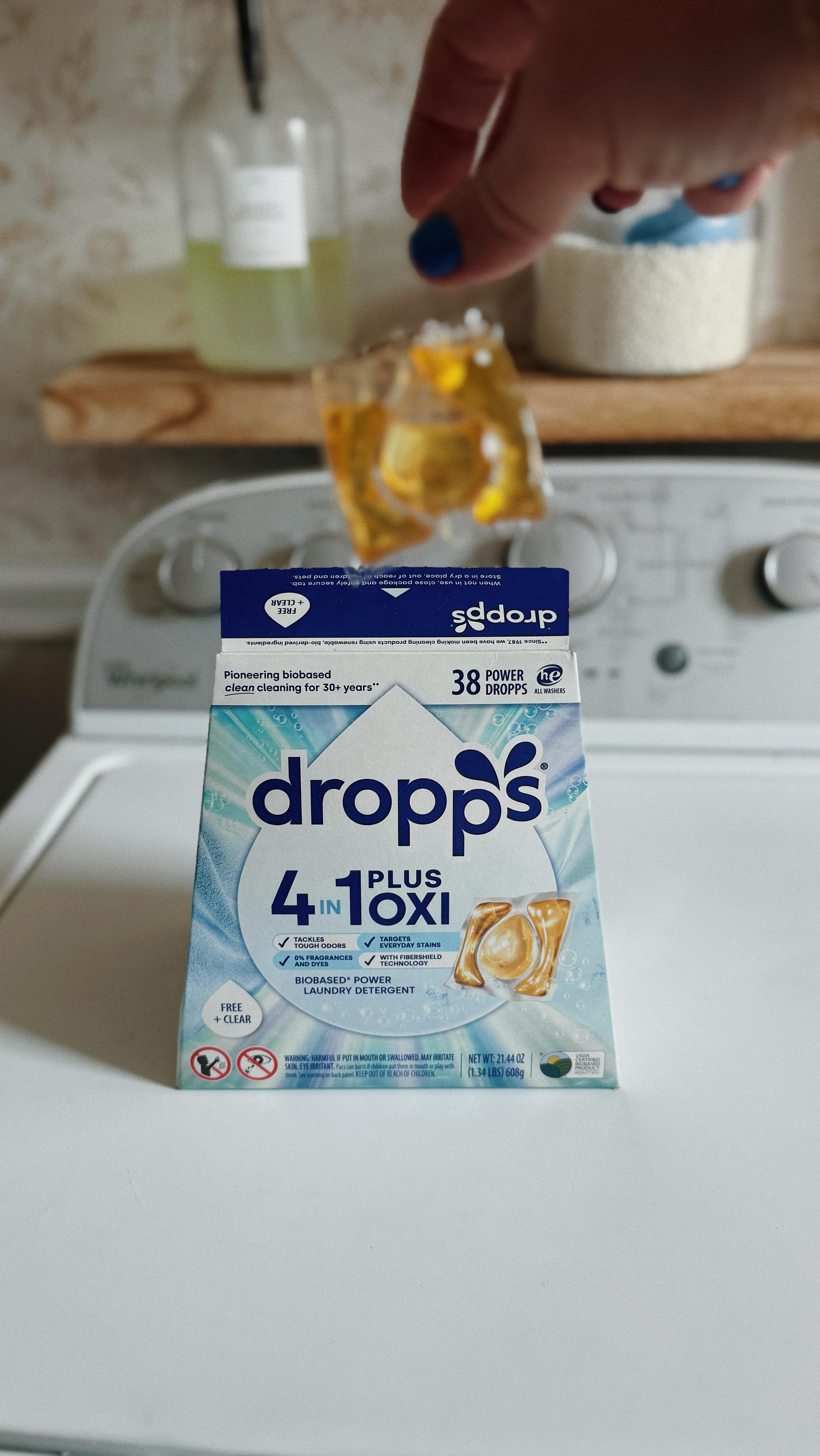 Instagram post by @christybeal for Dropps. Caption reads: [...] when you can have both? 🌎 @dropps 4-in-1....