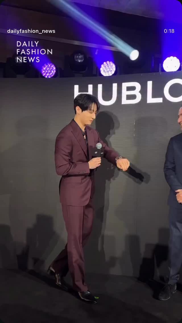 Instagram post by @jeon.pel for Hublot. Caption reads: @hublot @mnijungkook via @dailyfashion_news #정국....