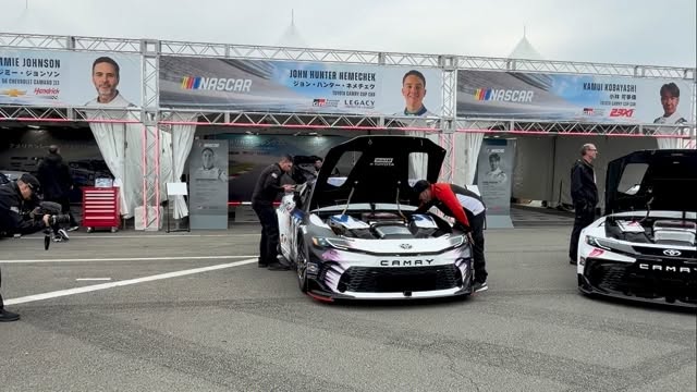 Instagram post by @jimmiejohnson for NASCAR. Caption reads: Not your typical @nascar setting.