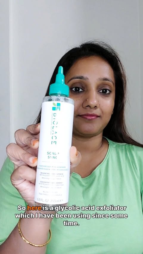 Instagram post by @kedia_prateeksha for Biolage. Caption reads: [...] exfoliation is key. I’ve been using the....