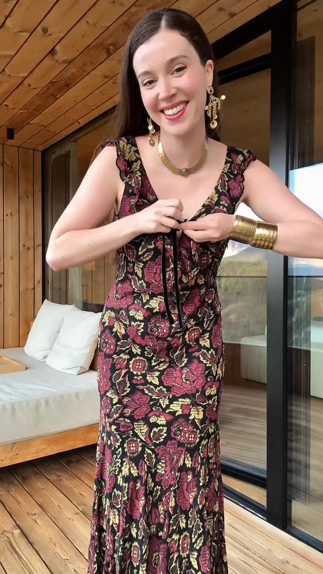 Instagram post by @nelliediamond for Hill House Home. Caption reads: The Augustina Dress 🥀 coming this fall @hillhouse.