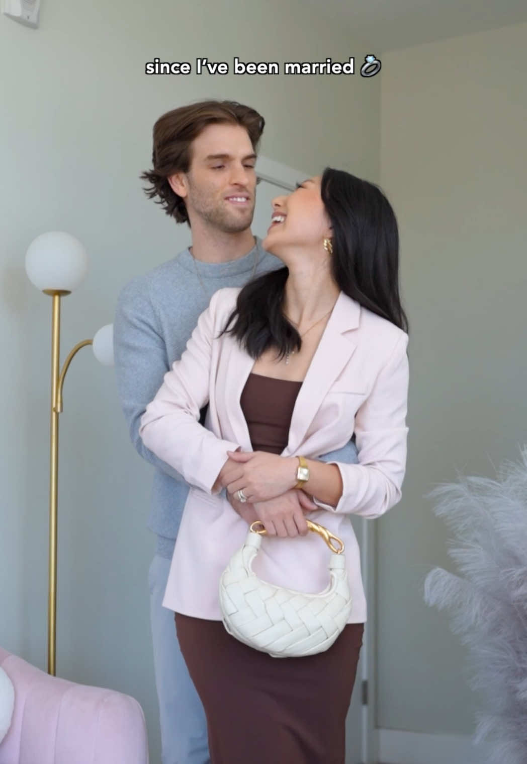 TikTok post by @vivacious.honey for Nine West. Caption reads: [...]  Blazer: @Love, Bonito  Heels: @ninewest....