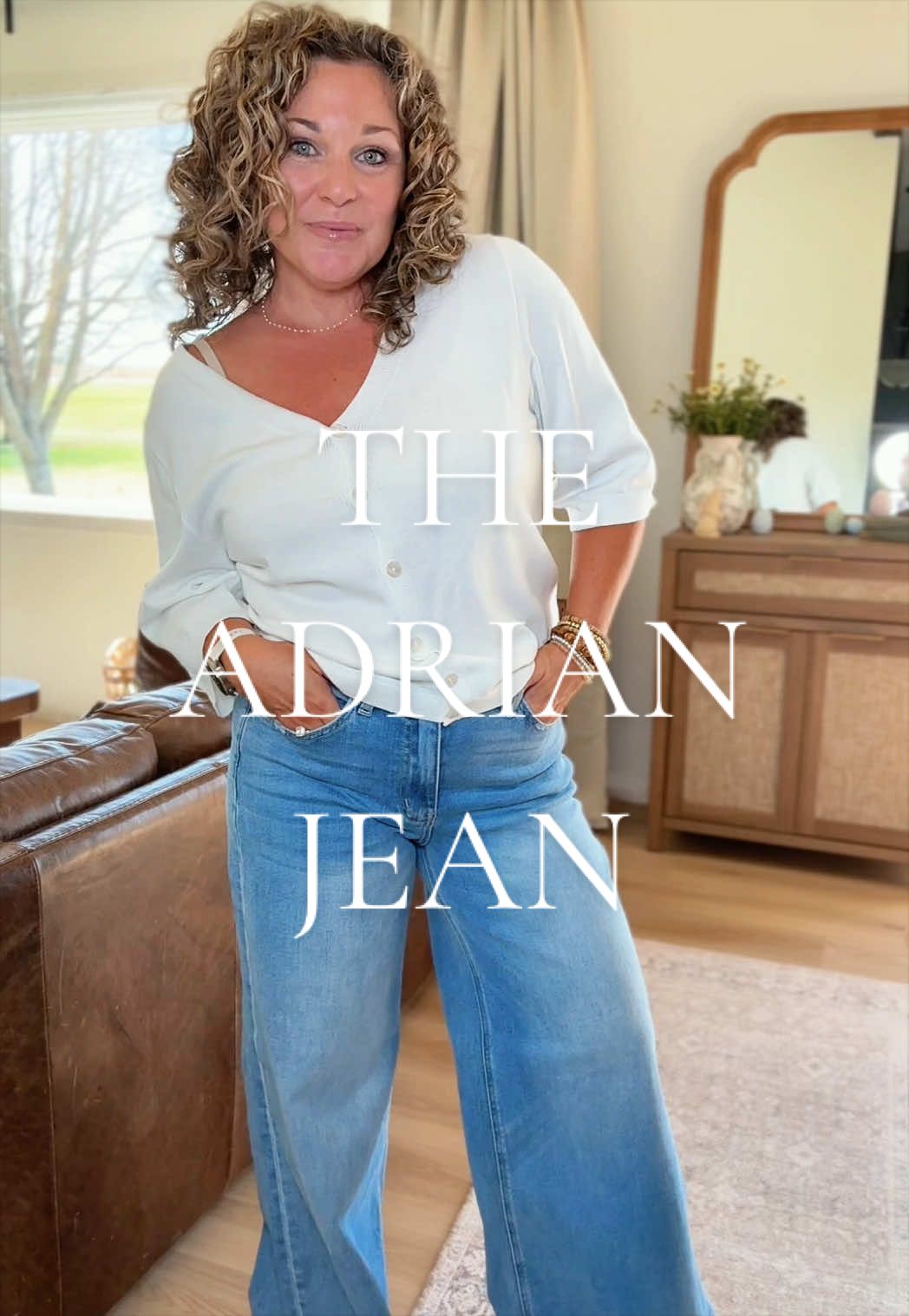 TikTok post by @itschristydru for Ava Lane Boutique. Caption reads: [...] wearing heals with these jeans! @Ava Lane....