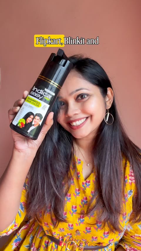 Instagram post by @allaboutneha for Indica Hair Color. Caption reads: [...] Color Shampoo, Easy Hair Color, Indica Hair....