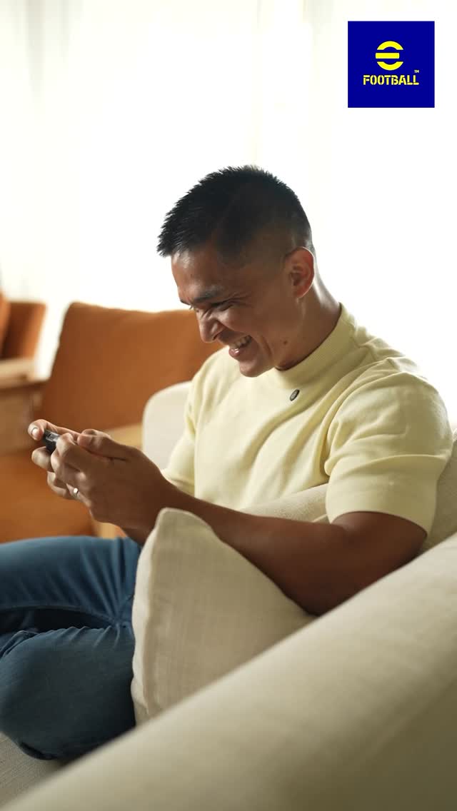 Instagram post by @chetri_sunil11 for eFootball. Caption reads: The eFootball™️ Independence Day Cup is here! 🇮🇳....