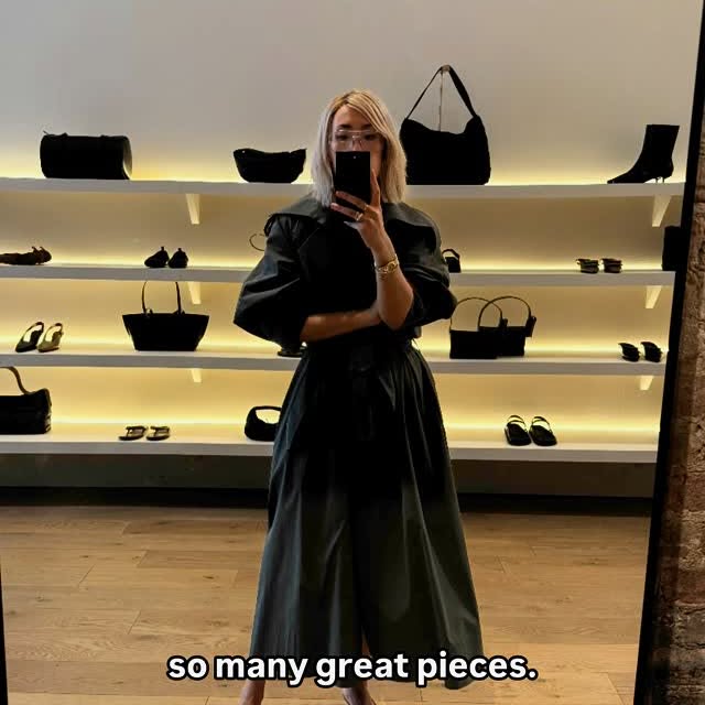 Instagram post by @thecreativeclassicist for St. Agni. Caption reads: [...] with me to try on the new pieces from....