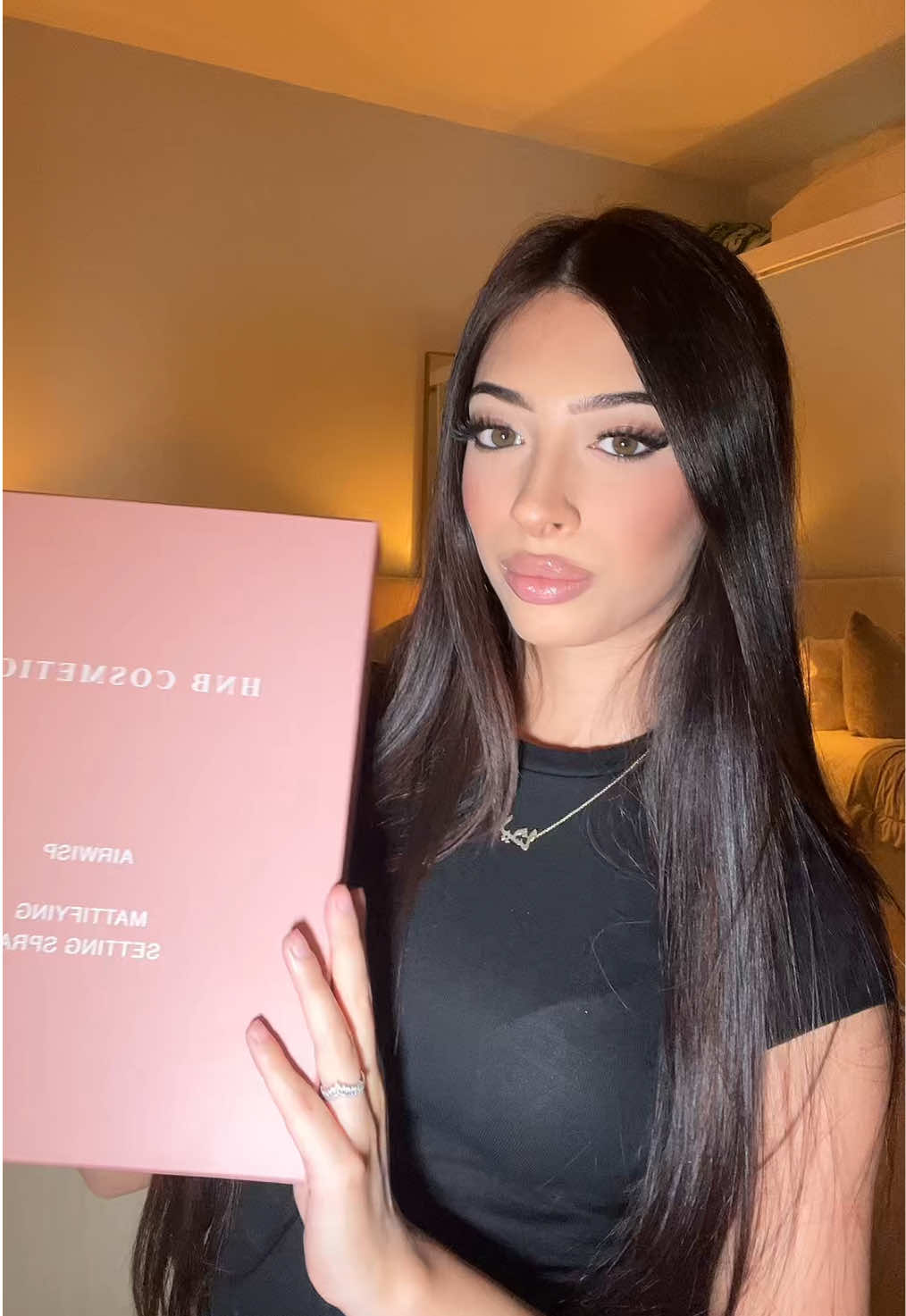 TikTok post by @aleysha.saddiq for HNB Cosmetics. Caption reads: [...] had to post another video on it @HNB....