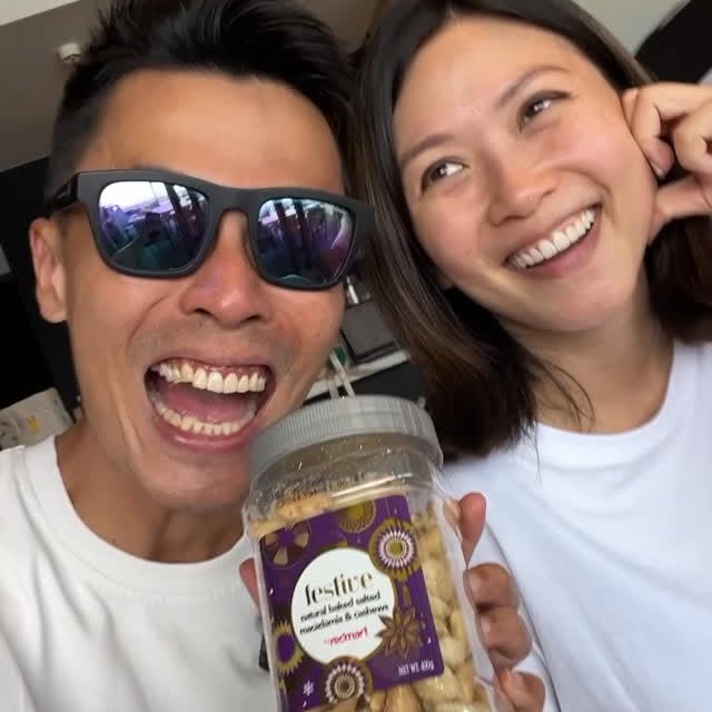 Instagram post by @adrian.xiaoming for Lazada. Caption reads: Driving my wife NUTS, one nut at a time!....