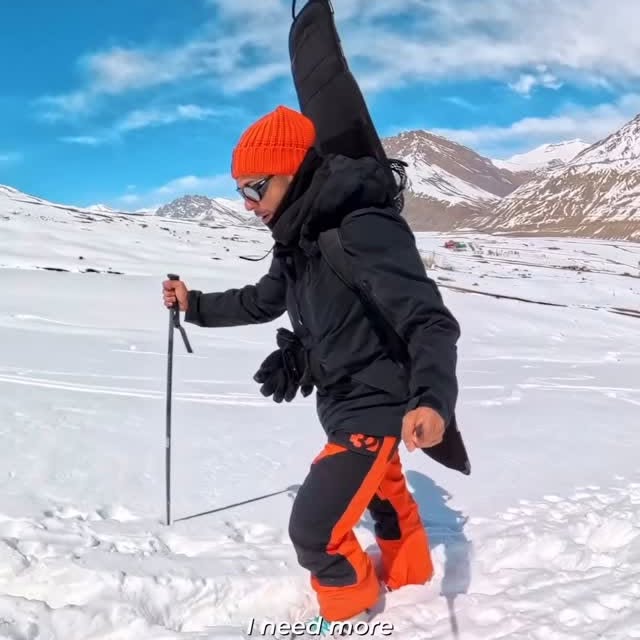 Instagram post by @wanderwithsky for Mountain Dew. Caption reads: Snowboarding in Spiti wasn’t just an adventure— It....