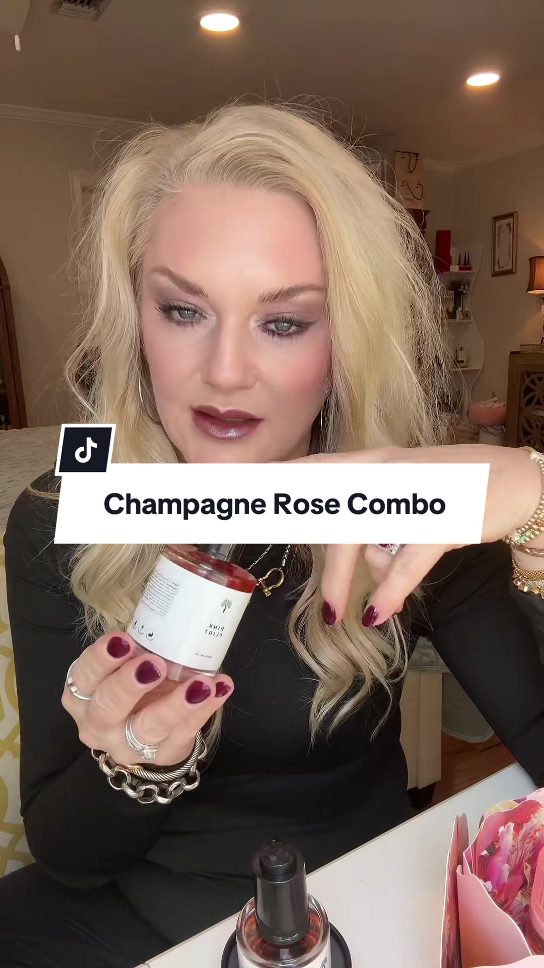 TikTok post by @paigebullock80 for Eternal Perfume Oils. Caption reads: [...] fruity, rosy & beautiful. @Snif @Eternal....