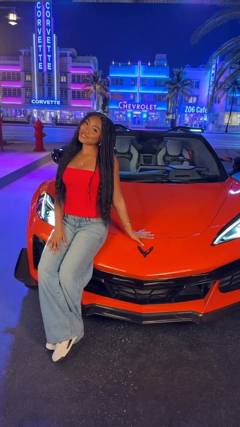 Instagram post by @nataliekopyan for GMC. Caption reads: [...] My Corvette 🏎️ @generalmotors @corvette....