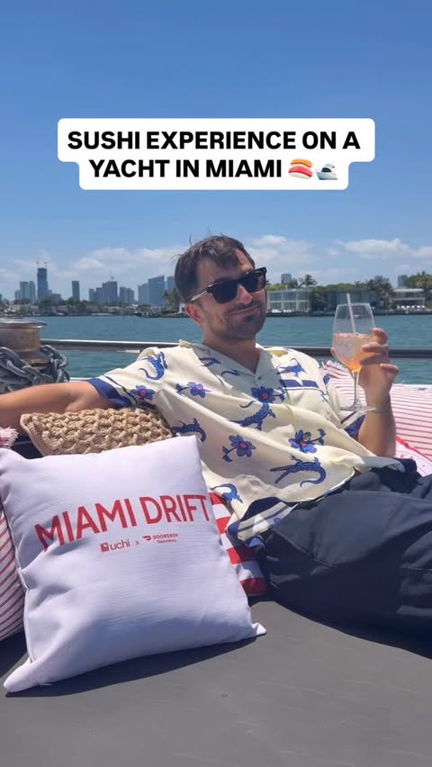 Instagram post by @snackeatingsnackss for DoorDash. Caption reads: [...] in Miami with @uchirestaurants and @doordash....