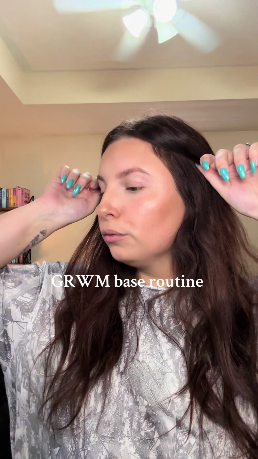 TikTok post by @blairmariet for EM Cosmetics. Caption reads: [...] powder  Dibs beauty bronzer Em cosmetics....