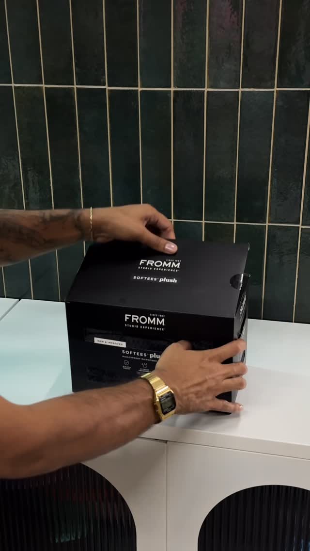 Instagram post by @therealmarcmendez for Fromm Pro. Caption reads: New towel drop by @frommpro 🚨 and she’s plushhh....