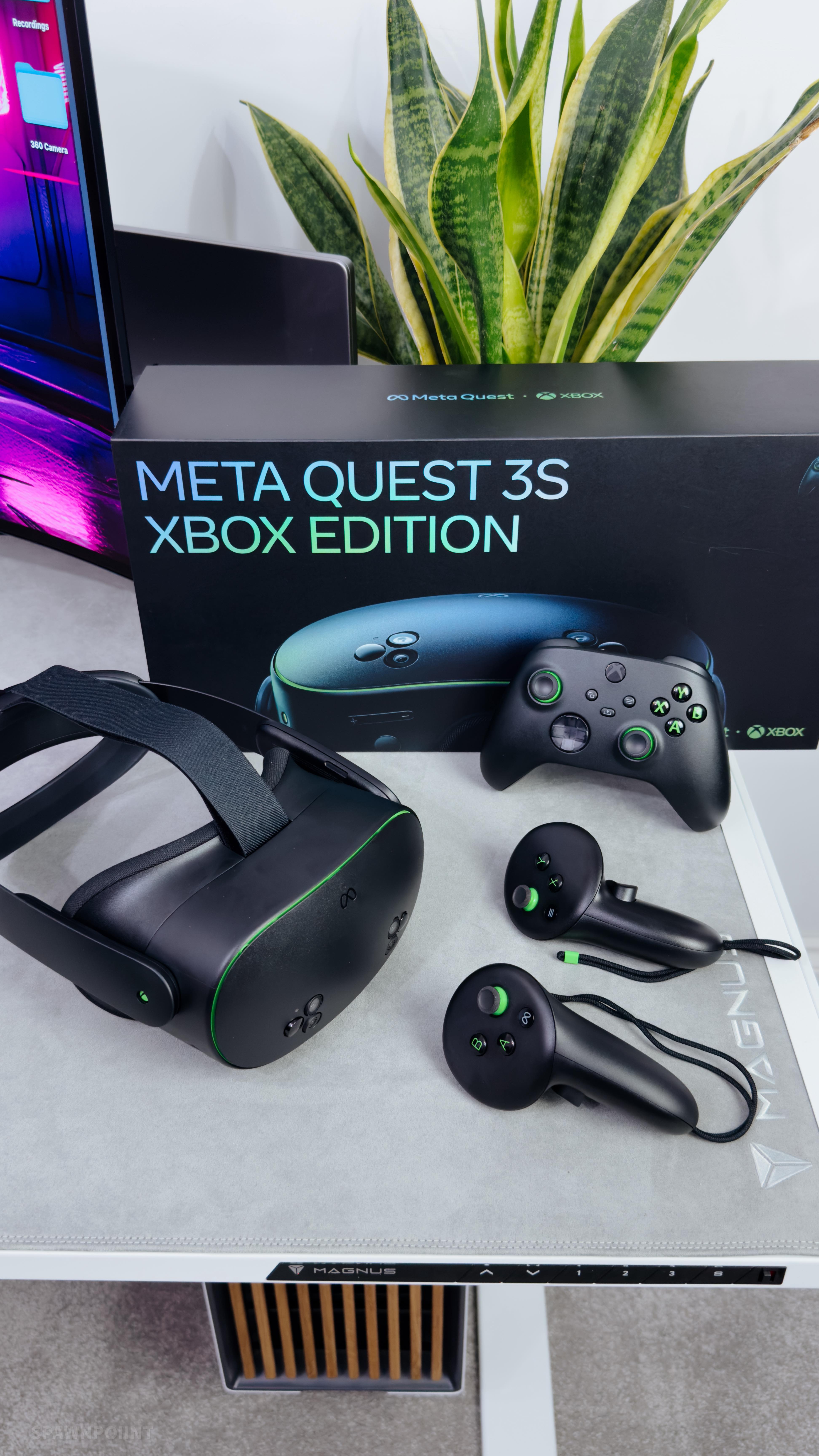 Instagram post by @spawnpoiint for Xbox. Caption reads: The new Limited Edition Xbox Meta Quest 3S....