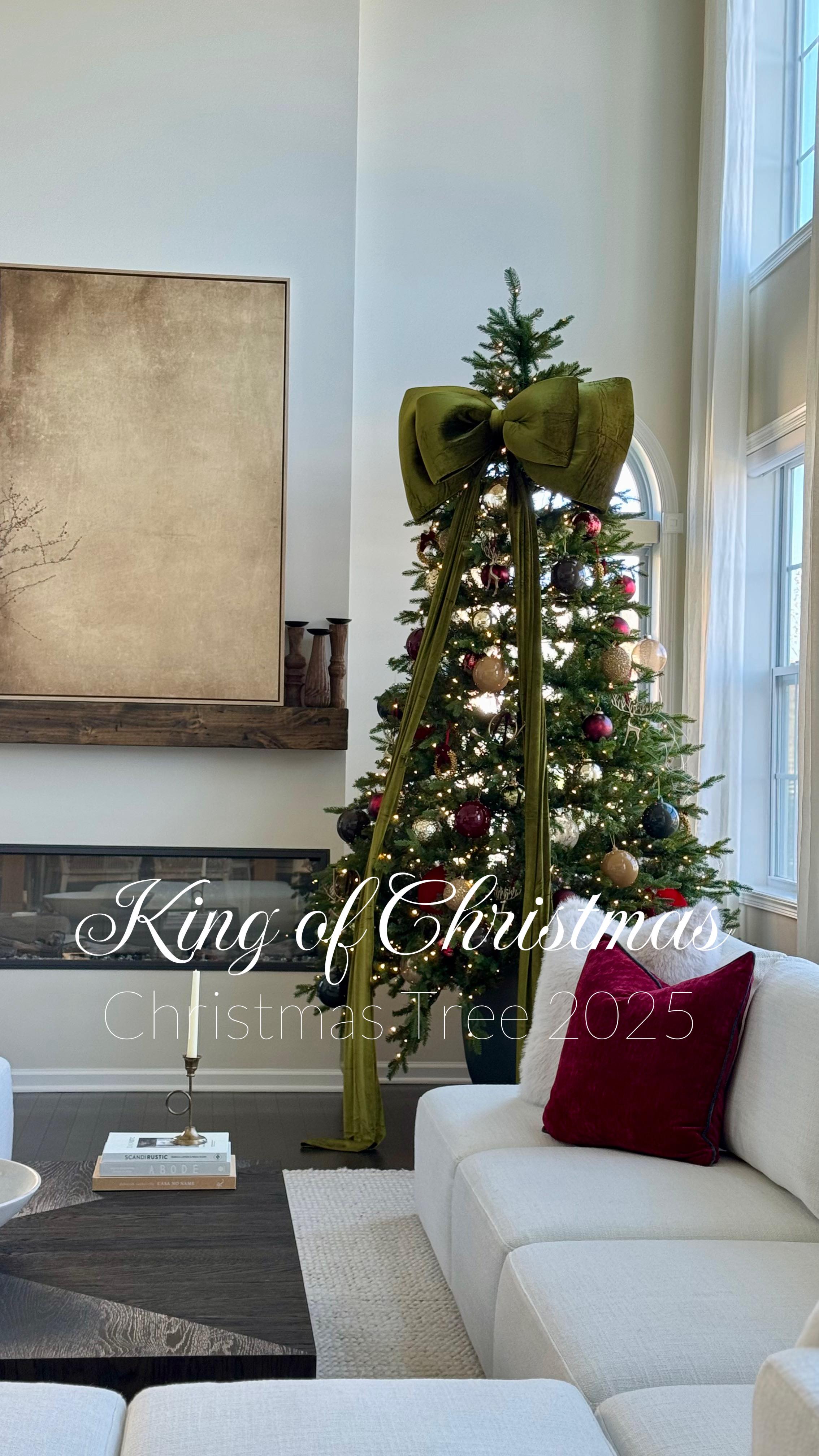 Instagram post by an influencer for King of Christmas. Caption reads: Here is my 2025 tree from @kingofchristmas . This....