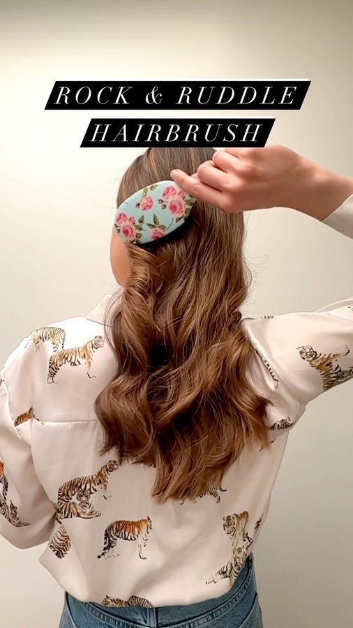 Instagram post by @skincare_lunatic for Rock & Ruddle. Caption reads: Stunning & unique hairbrush from Rock &....