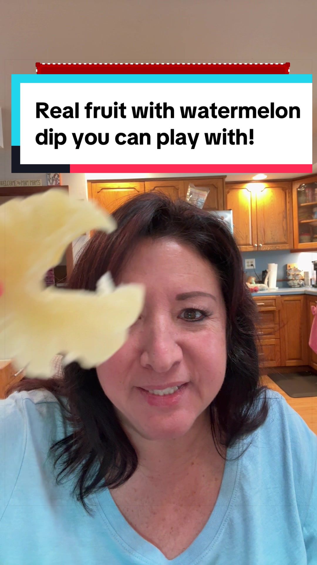 TikTok post by @marymeyerolsen for Final Boss Sour. Caption reads: [...] these Pac Man pineapple dippers from....