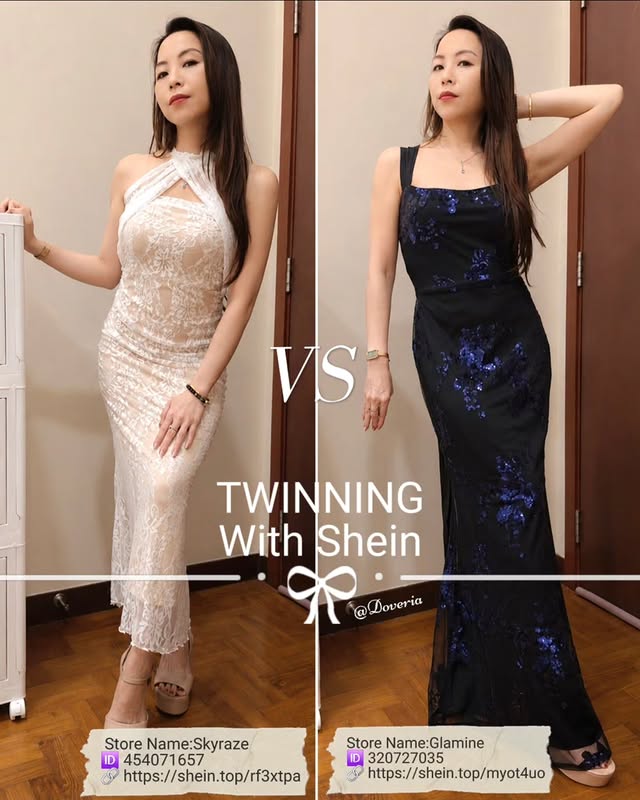 Instagram post by @doveria for Lobang Siah. Caption reads: SHEIN Twinning. Which is your pick? 🥳 Download....