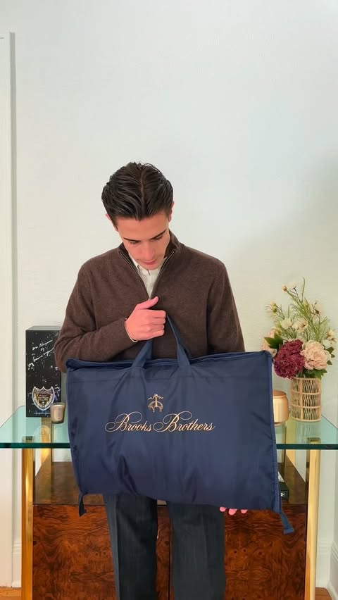 Instagram post by @samshunney for Brooks Brothers. Caption reads: [...] gifting - classic menswear from....