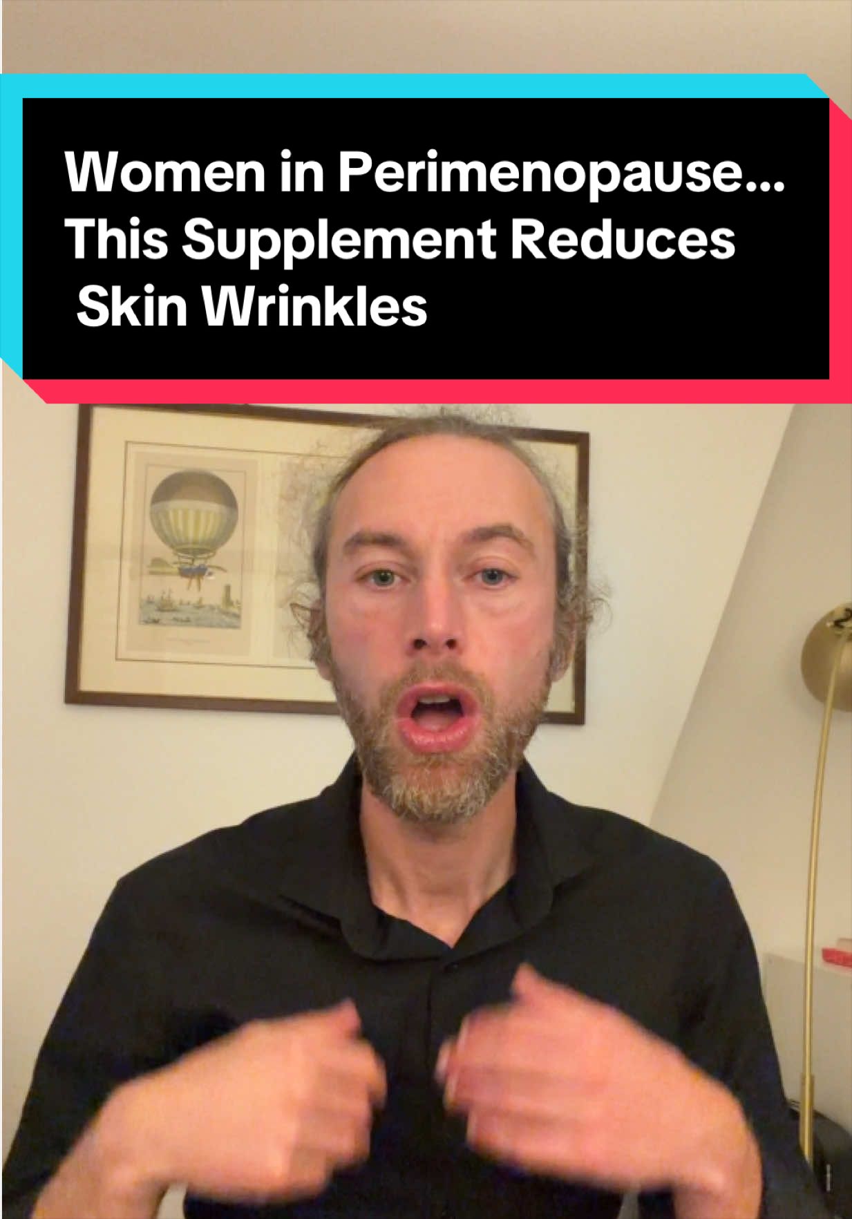TikTok post by @robertwblove for Micro Ingredients. Caption reads: [...] #wrinkles #perimenopause #collagen @Micro....
