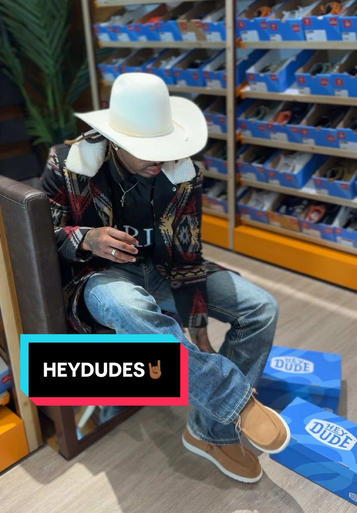 TikTok post by @radiorodd for HEYDUDE shoes. Caption reads: If it involves comfort, it’s for me 😅🤞🏾....