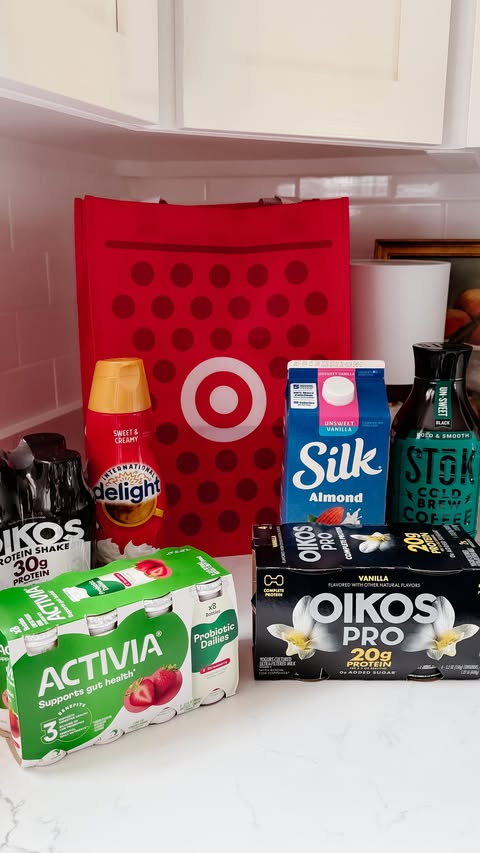 Instagram post by @target_cheer for Oikos. Caption reads: #ad | Mornings are busy, but breakfast doesn’t....