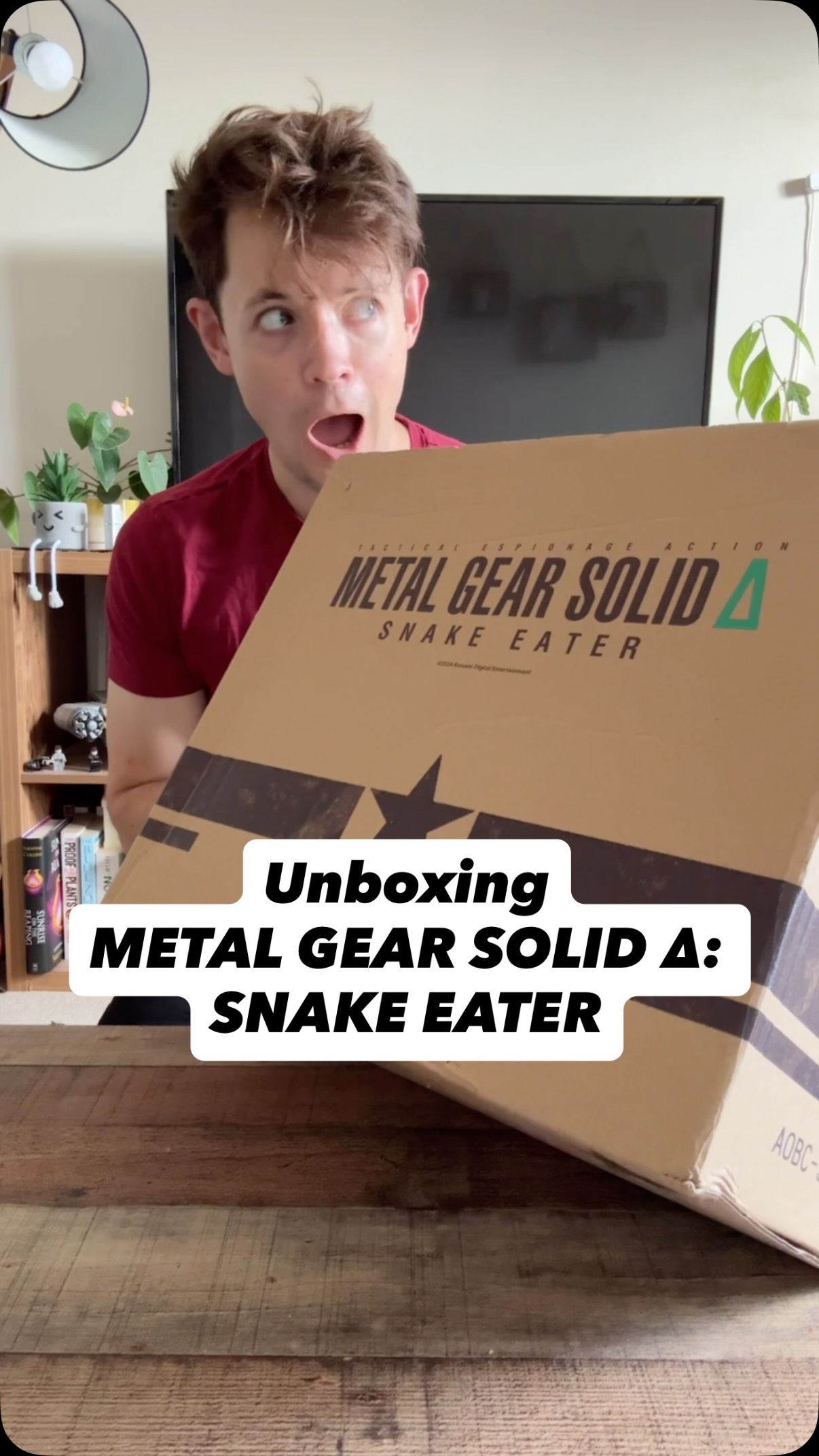 Instagram post by @mrlewisblogsgaming for Konami. Caption reads: What’s in the box? I’ve been sent a METAL GEAR....