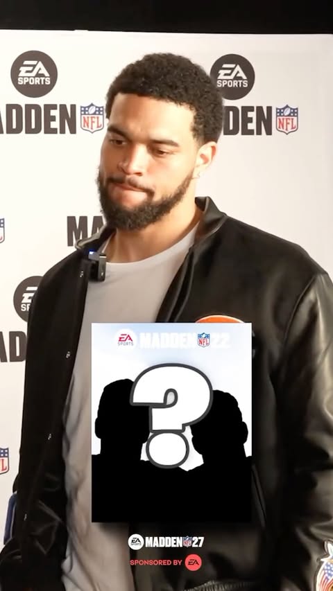 Instagram post by @eli.mack for EA SPORTS Madden NFL 26. Caption reads: Can Caleb Williams Guess Every Madden Cover....