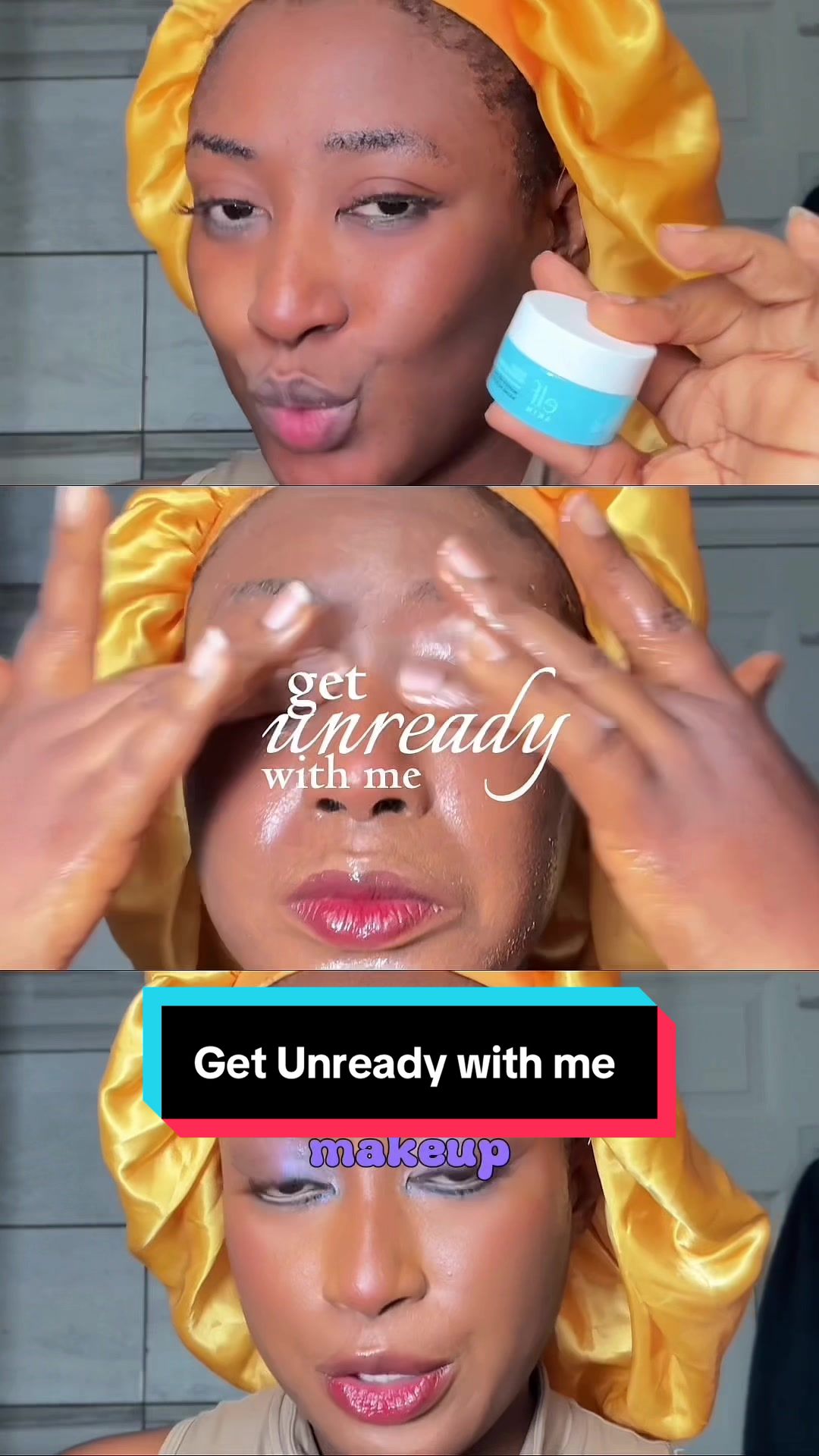 TikTok post by @abbie848 for BASMA Beauty. Caption reads: POV: you’re finally taking your makeup off 😮‍💨....