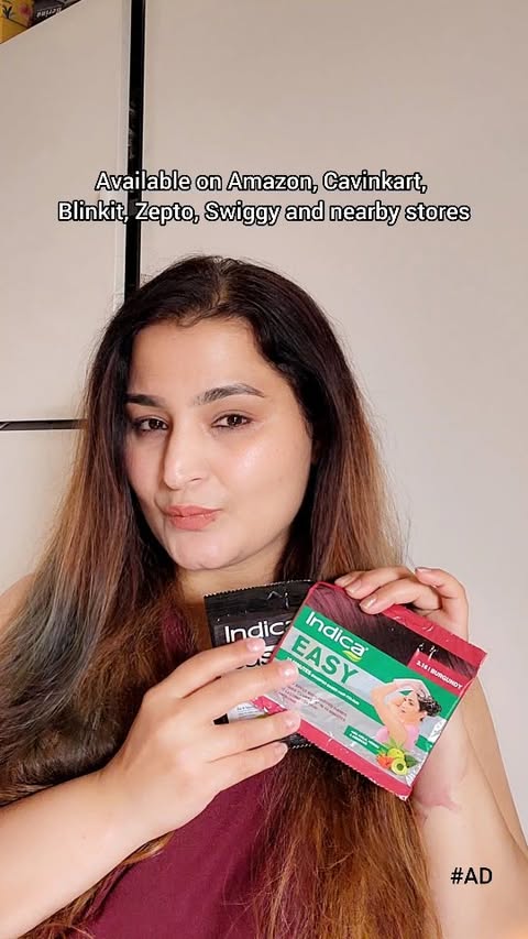 Instagram post by @upasna.johri for Indica Hair Color. Caption reads: Who has hours for salon visits? Not me! 💁🏻‍♀️ 10....