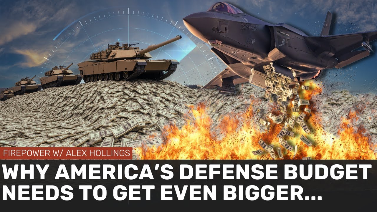 YouTube post by @SandboxxApp for Los Angeles Times. Caption reads: Why America's massive defense budget just isn't....