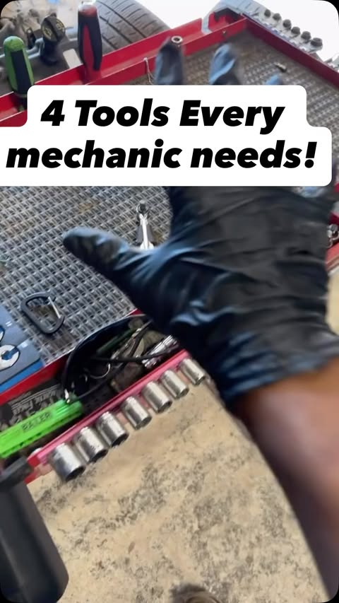 Instagram post by @gearheadbryan for Jobber. Caption reads: 😳 Mechanics NEED These 4 Tools! #mechanic....