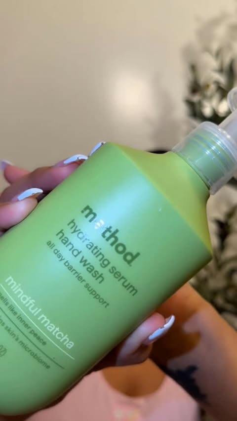 Instagram post by @andrademe for method. Caption reads: ASMR: because this Method Matcha hand wash speaks....