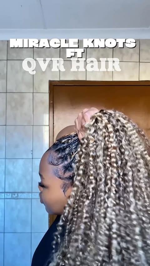 Instagram post by @qvrhair_official for QVR Hair. Caption reads: Obsessed with these Miracle knots ft....