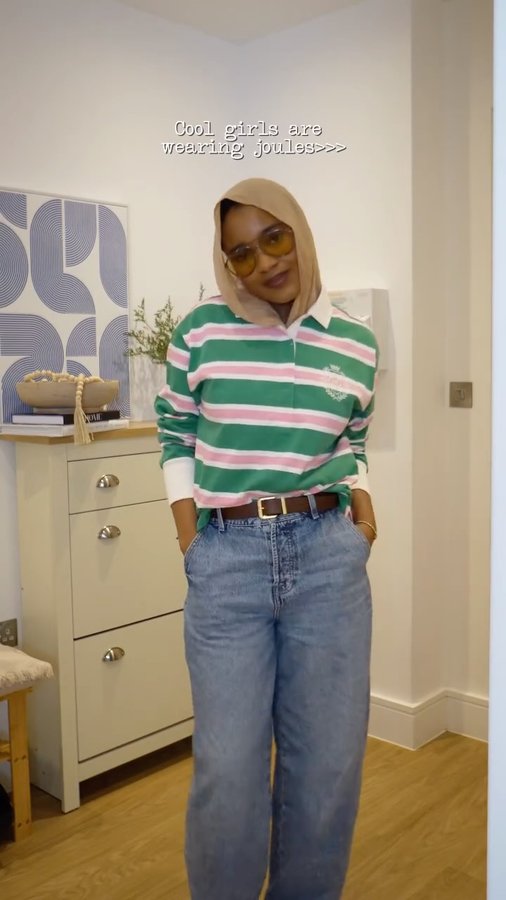 Instagram post by @zulaykhah_ for Joules. Caption reads: Cool girls are wearing @joules 
.
Cool girls are....