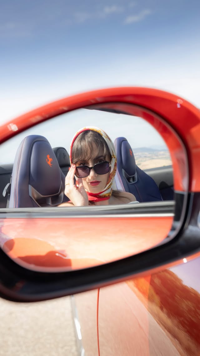 Instagram post by @ruxandraioana for Ferrari. Caption reads: [...] Ladies and gentlemen, the new Ferrari Amalfi....