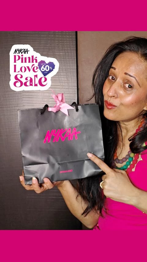 Instagram post by @anuvashisth13 for Nykaaland. Caption reads: Getting my 💕 Nykaa Pink Love Sale favourites just....