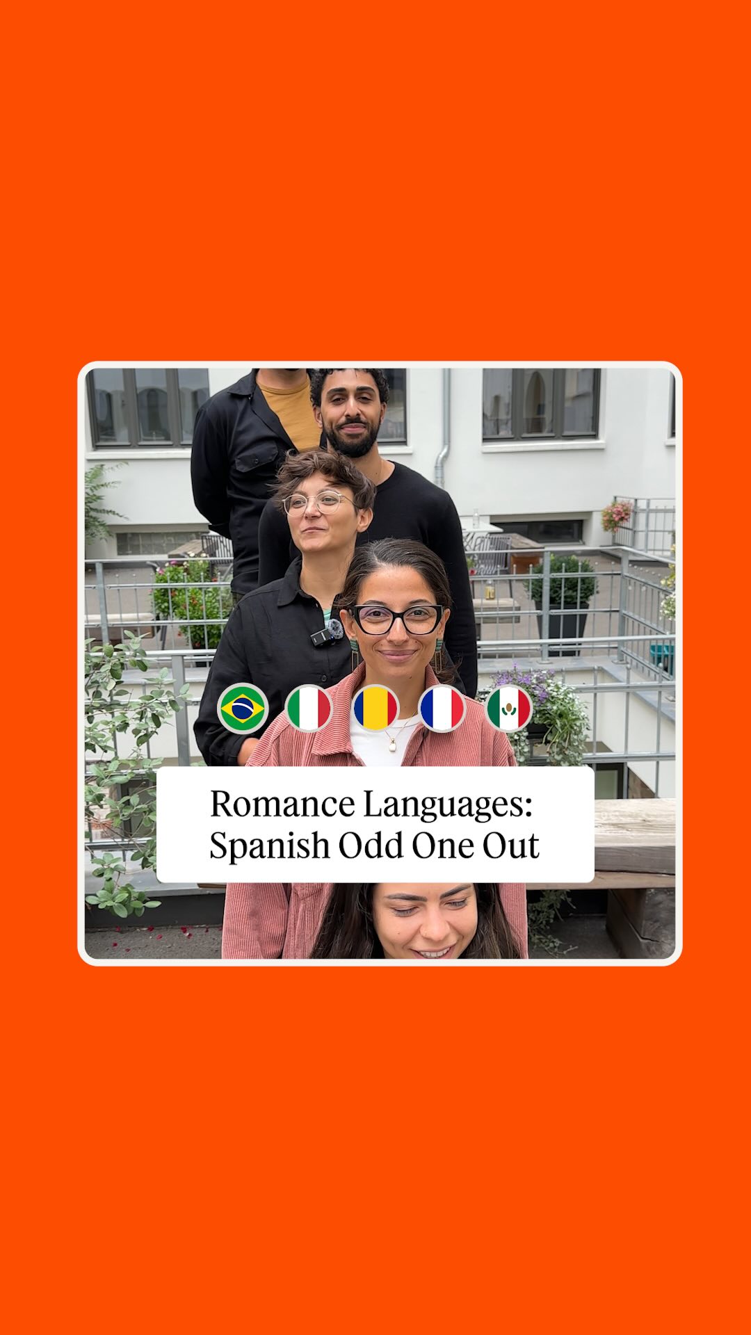 Instagram post by @babbel_es for Babbel. Caption reads: Romance languages often sound similar, but Spanish....